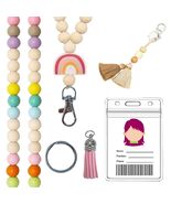 Teacher Lanyard with ID Holder Wooden Bead Silicone Boho Pendant Style E - $320.29 MXN Teacher Lanyard with ID Holder Wooden Bead Silicone Boho Pendant Style E - $320.29 MXN