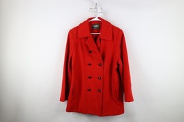 Vintage 90s Streetwear Womens Large Distressed Wool Military Peacoat Jac... - $37.83
