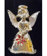 VTG Gerrys Christmas Angel Brooch Pin  Enamel Wings Poinsettia Gold Tone... - £8.69 GBP