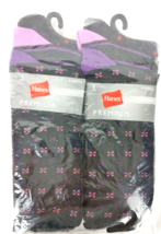 Hanes Unisex Socks Premium Better Fit Mid Calf 6 Pairs Size 6-12 Purple Pink Red - £8.95 GBP