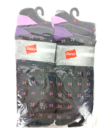 Hanes Unisex Socks Premium Better Fit Mid Calf 6 Pairs Size 6-12 Purple ... - £9.00 GBP