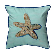 Betsy Drake Betsy&#39;s Starfish Extra Large 22 X 22 Indoor Outdoor Teal Pillow - $69.29