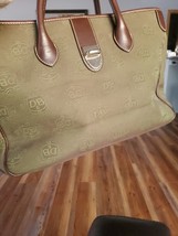 Dooney &amp; Bourke Double Handle Tote Handbag DB Monogram Dark Green Awesom Shape - £54.66 GBP