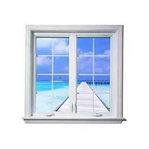 Seaside Boardwalk - Windowscape Beach Series Wall Decal - 28&quot; tall x 29&quot;... - £24.78 GBP