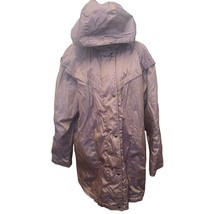 VTG Fleet Street  Woman’s L Midi Coat Purple Shimmer Iridescent Zip Butt... - $24.69