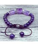 Gemstone Amethysts Healing Bracelet Trendy Statement Bracelet Crystal Boho - $52.97 CAD