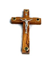 HolyRoses Olive Wood Christian Western Wall Cross Crucifix with 4 Vials ... - $11.66