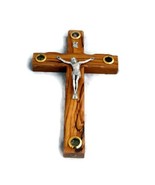 HolyRoses Olive Wood Christian Western Wall Cross Crucifix with 4 Vials ... - £9.17 GBP