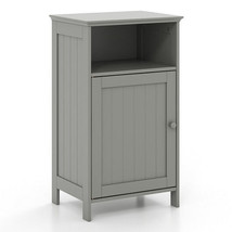 Bathroom Freestanding  Adjustable Shelf Floor Storage Cabinet-Gray - Color: Gra - £95.99 GBP