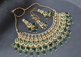 Kundan Rajwadi Antique High Quality Women Girls Gift Necklace Jewelry Set 12 - £111.17 GBP