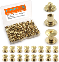 Chicago Screws Assorted Kit Golden Leather Rivets Screw Rivets Slotted P... - £11.83 GBP