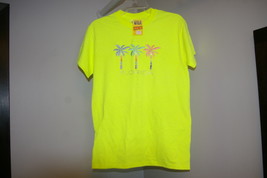 Florida Souvenir T Shirt Misses Womens Size S Neon Green Yellow Palm Tree - £7.86 GBP