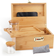 OZCHIN Large Bamboo Box with Combination Lock Decorative Box for Home Great Fath - £46.54 GBP