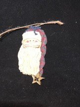 Ceramic Santa Claus Christmas Ornament Vintage St Nick Stocking cap plaid - $80.83 MXN
