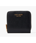 Kate Spade Morgan Small Compact Zip Around Leather Wallet ~NWT~ Black - $74.25