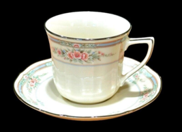 Noritake Ivory China ROTHSCHILD 6 oz Cup and Saucer Set Floral Cottagecore - £7.70 GBP