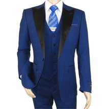 Men&#39;s Light Wool Statement Tuxedo Vested Formal Wedding Stage Suit Alber... - $2,761.40 MXN