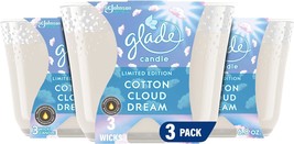 Glade Candle Cotton Cloud Dream, Fragrance Candle Infused with Essential Oils, A - £37.56 GBP