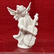 Kunstporzellan Germany Porcelain 3.5&quot; Angel Figurines VTG Playing Cello - £15.62 GBP