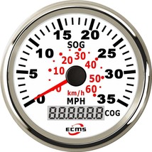 Marine Boat Auto GPS Speedometer Speed Meter Gauge 85mm 35MPH 9-32V 316L Bezel - £51.89 GBP