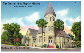 The Ancient City Baptist Church St Augustine Florida Postcard Posted 1960 - $6.64