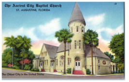 The Ancient City Baptist Church St Augustine Florida Postcard Posted 1960 - £5.32 GBP