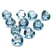 9.3Ct 10Pc Lot Natural London Blue Topaz Heart  Faceted 6mm Gemstones - £43.75 GBP