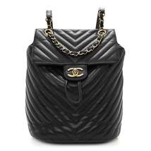 Chanel Calfskin Chevron Quilted Small Urban Spirit Backpack Black - £3,912.84 GBP