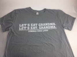 Commas Save Lives Gray T-Shirt By Anvil Size Large L - $23.75