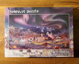 LAVIEVERT 1000 PIECE PUZZLE “Aurora” Christmas Eve House Ice Sculpture S... - $26.72