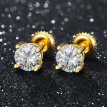 Real 0.1-1 Carat D Color Moissanite Earrings For Women 100% 925 Sterling Silver  - £110.94 GBP