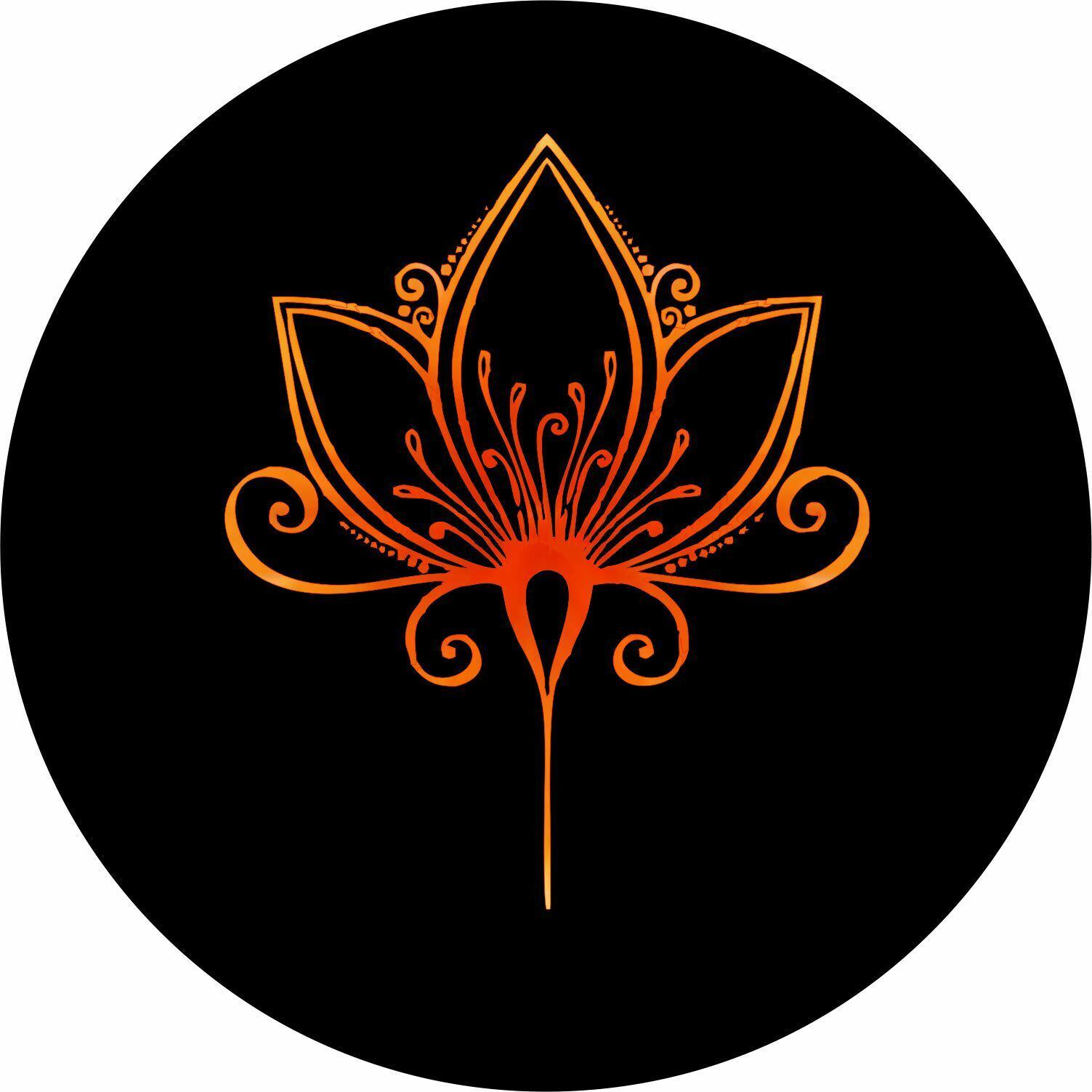 Orange Mandala Flower 2 Spare Tire Cover ANY Size, ANY Vehicle,Trailer,C... - $113.80
