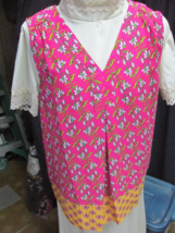 &quot;&quot;Dark Pink With White Floral Pattern - Tunic Top - Tank Top&quot;&quot; - Size M -spring - £7.04 GBP