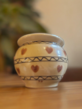 Hartstone Pottery USA Hearts Sugar Bowl Round Vase Jar 5&quot;x5&quot; - £10.52 GBP