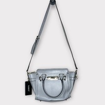 NWT NAWO gray leather small crossbody convertible satchel purse w/gold h... - £30.24 GBP