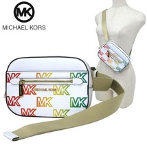 NWB Michael Kors Convertible Belt White Gay Pride 35S3GTTN5Y $348 Dust Bag FS - £82.27 GBP