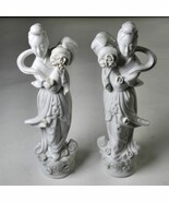 2 Antique Chinese Blanc De Chine Figure Guanyin CA 1930 8&quot; Porcelain Whi... - €69,47 EUR
