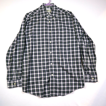 Orvis Shirt Mens L Blue Plaid Long Sleeve Button Down  Poly Outdoors Casual - £20.60 GBP