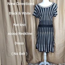 New Without Tags Black And White Striped Knit Dress Size M - £9.48 GBP