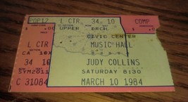 Vintage March 10 1984 Judy Collins Civic Center Music Hall TIcket Stub - £11.74 GBP