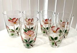 6 Libbey Desert Rose Pattern 12 Oz Tumblers Drinking Glasses - £31.33 GBP