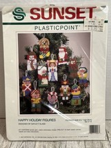 1989 Sunset PlasticPoint Kit #19003 Happy Holiday Figures Set Of 12 Ornaments - £7.08 GBP