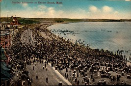 Sunday Afternoon At Revere Beach Mass USA-DATED 1918 Antique Postcard BK49 - £4.74 GBP