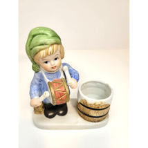 Vintage 1979 Little Drummer Boy Porcelain Candle Holder Figurine By Jasco - £17.39 GBP