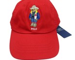 Polo Ralph Lauren Cowboy Bear Red Baseball Hat Cap OS Adjustable NEW - £40.17 GBP