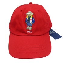 Polo Ralph Lauren Cowboy Bear Red Baseball Hat Cap OS Adjustable NEW - £40.05 GBP