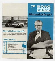 British Overseas Airways Corporation Cargo Brochure &amp; BOAC Cunard Envelope - $17.82