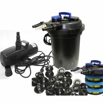 Combo 10000L koi Pond Pressure Bio Filter UV &amp; 3434GPH Submersible Water Pump - $267.40