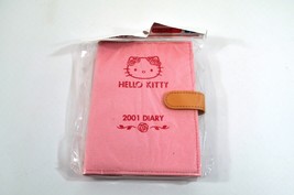 Hello Kitty 2001 Diary Schedule Book Pink Canvas Cover Sanrio NOS - $24.18