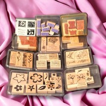 10 FULL SETS Wooden Rubber Stamps Stampin Up..Variety Christmas &amp; Animals - £23.70 GBP